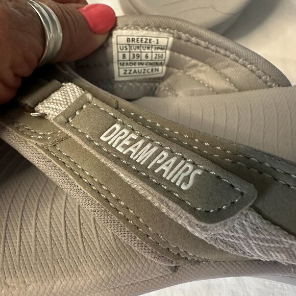 New Flip Flops DREAM PAIRS Women's Arch Support  Comfortable Grey Sandals Size 8 - Picture 16 of 17